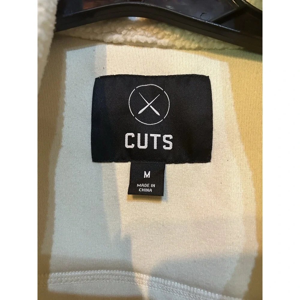 CUTS‎ Men's Polartec Sherpa Full Zip Cream Size Medium Pockets EUC
